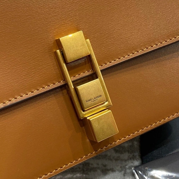 Tony Luxuries IN LEATHER YSL LOULOU CARRE SMOOTH SATCHEL 0726